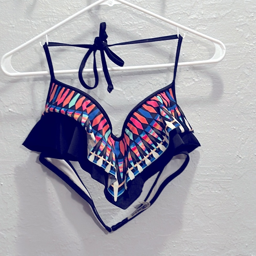 Victoria Secret Pink Swim Push-Up Multi Design Flowy Bikini Top - M